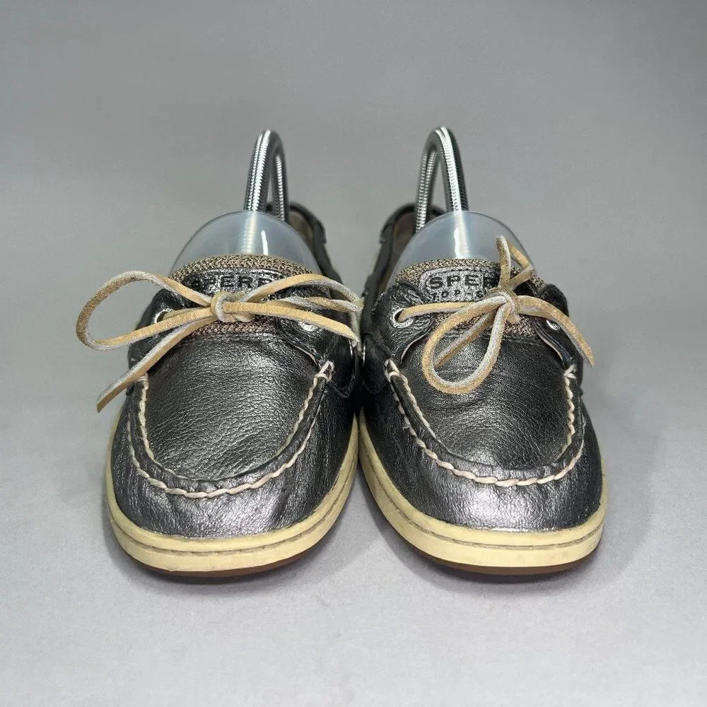 Sperry Women's Size 8.5 Top‎ Sider Silver Boat Shoes - Picture 2 of 10